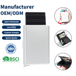 RFID Blocking <b>Card</b> <b>Holder</b> <b>Wallet</b> With Money Clip Slim Secure and Crush Resistant Minimalist Money Clip <b>for</b> Coin Key U Disk - Product Image 1