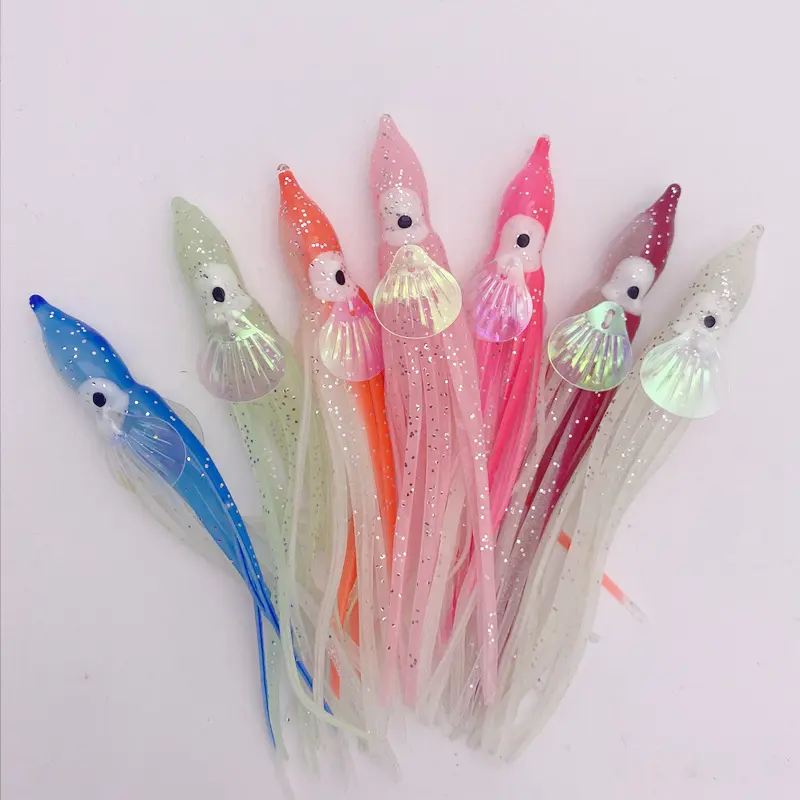 YOUME 12cm 5g Luminous Squid Skirts Soft Lure Octopus Fishing Lure Artificial Soft Bait Jig Fishing Lure