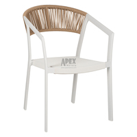 Meubles en rotin pour l'extérieur Chaise en rotin pour l'extérieur avec tissage en corde Chaise de salle à manger pour l'événement Restaurant Patty Garden