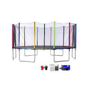 <span class=keywords><strong>Trampoline</strong></span> Zoshine 16 pieds pour enfants, très vendu, avec poteaux rembourrés en <span class=keywords><strong>mousse</strong></span> souple, filet de sécurité - Installation rapide et facile - Product Image 1
