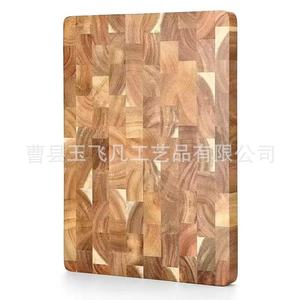 Planche à découper en bois d'acacia rectangulaire 34x24cm, couleur naturelle, bloc de découpe multifonctionnel pour la cuisine - Product Image 4