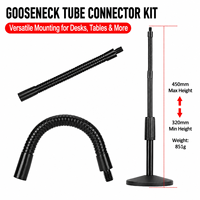 Tube d'extension flexible personnalisé en métal noir, flexible et pliable, avec connecteurs filetés sur mesure pour support de bureau