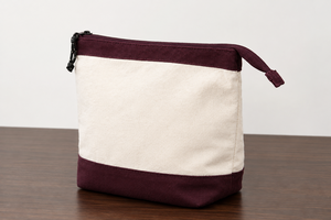 Eco Friendly Handmade Cotton Canvas <b>Mini</b> Cute Coin Purse Cosmetic <b>Pouch</b> Zipper Makeup Storage Organizer Bag Red White - Product Image 2