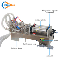 XH-SY Semi-automatische vloeistofmachine met 2 spuitmonden voor glazen ampullen, zakjes, gel, puur water, honing, shampoo, cosmetica, voedsel, PLC-besturing