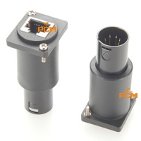 Adaptateur XLR 5 broches mâle vers RJ45 femelle, connecteur de montage sur panneau de châssis de type D, série D, RJ45 vers XLR 5 broches, compatible DMX-5XM-CAT5