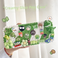 Kit de matériel pour boîte à crayons en plastique créative à faire soi-même, colle crème, boîte à crayons en plastique faite maison, ensemble de jouets pour la fabrication artisanale
