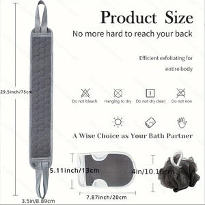 Lot de 3 pièces en gros : Gel douche exfoliant, éponge ponce pour le dos et éponge exfoliante pour l'élimination des peaux mortes - Product Image 1