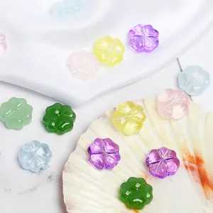 Colorful Delicate Exquisite Flower Shape Carving Loose Gemstone With Hole Diameter 2mm For Folk Art Collection