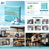 Solution de protection complète et de nettoyage en profondeur pour machine à glaçons, utilisable toute l'année, comprimé détartrant pour machine à glaçons