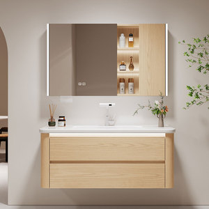 Fabbrica <span class=keywords><strong>Outlet</strong></span> Hotel Vanity unità di legno bagno vanità mobili all'ingrosso bagno armadietto lavanderia armadi - Product Image 4