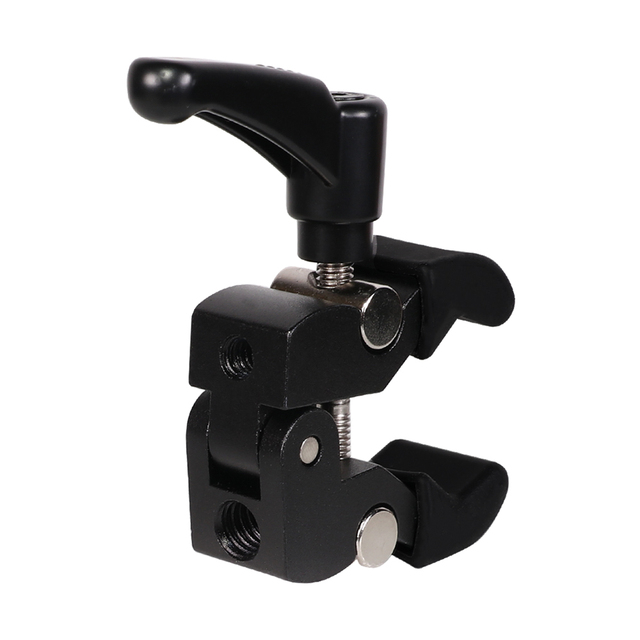 Kaliou Z039 Small Metal Crab Clamp 1/4 3/8 Screw Hole for Magic Arm Photo Studio Accessories Silicone Sleeve Lightweight Support