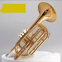 Trombone en gros doré clé debout trois boutons vers le bas B-Tuned Marching Trumpet Band Instrument