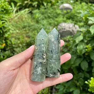 Tour de Prehnite Naturelle Vert Pomme 4-10cm, Colonne de Cristal Polie, Guérison Énergétique, Décoration Feng Shui Maison et Bureau, Vente en Gros - Product Image 6