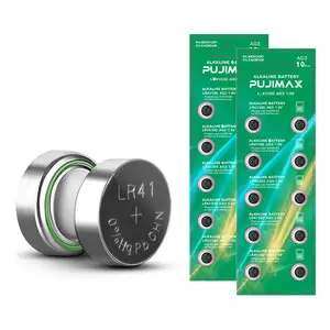 PUJIMAX Grosir Lr41 Baterai Ag3 Baterai Sel Tombol 20 Buah Kemasan Baterai 1.5V untuk Jam Tangan Kalkulator