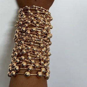 2025 nuovo arrivo 3 taglie minimalista CCB Color oro fagiolo rotondo braccialetto di perline di perline gioielli 18k oro CCB perline bracciali - Product Image 1