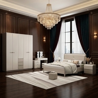Juego de Muebles de Dormitorio de 5 Piezas de Estilo Italiano Moderno y de Lujo Ligero con Armario de 5 Puertas