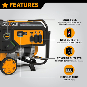 Portable Dual 5.5kw 6875w <b>Gasoline</b> 240v 120v Set Bigase Biofuels HSAMZ-Dual Fuel Portable <b>Gasoline</b> Generator- 5. - Product Image 4