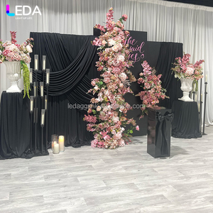 LEDA - Juego de telones de fondo de acrílico negro elegantes y de alta calidad para bodas, fiestas, banquetes familiares y otras ocasiones especiales - Product Image 3