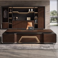 Ensemble de chaise de bureau exécutive modulaire de luxe moderne avec armoire latérale en bois et combinaison de bibliothèque pour usage commercial
