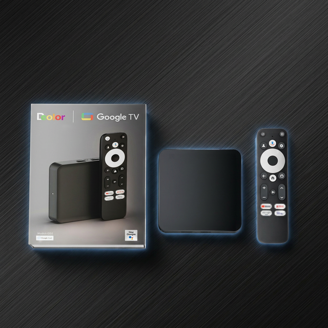 Factory Direct GD2 Google TV Box 4K Android 14 GTV System Quad Core Amlogic S905Y4 BT Voice Remote HDR Smart Google TV Box
