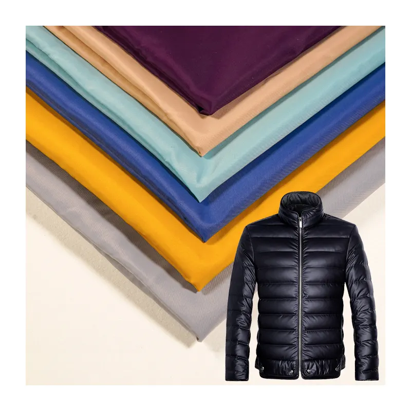 100% Nylon Taffeta Fabric With Waterproof Coating Ultralight Windproof Ripstop Coat Fabric For Down Jacket