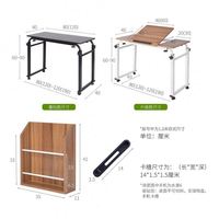 Bureau mobile pour ordinateur portable, table réglable pour lit, support de bureau surélevé pour lit d'hôpital avec tiroirs latéraux