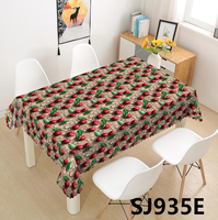 Nappe en PVC de qualité supérieure avec motif cerise rouge 3D, imperméable, anti-taches, lavable, pour cuisine, salle à manger, fête