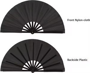 พัดพลาสติกสีพื้นขนาดใหญ่ 33 ซม. พัดมือพลาสติกขนาดใหญ่ ราคาถูก - Product Image 3