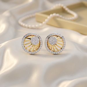 Oval Diamond Swirl <b>Stud</b> <b>Earrings</b> – 1.32ctw Solitaire Bypass CVD Lab Diamond 10K 14K 18K Solid <b>Rose</b> <b>Gold</b> Piercing Posts - Product Image 1