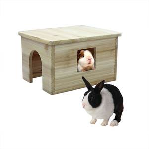 <span class=keywords><strong>Maison</strong></span> en <span class=keywords><strong>bois</strong></span> avec fenêtre, cachette pour chinchillas et cochons d'Inde 12,6x9,5x7,1 pouces - Product Image 5
