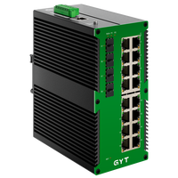 Switch de gestión industrial redundante POE de grado industrial con 16 puertos Gigabit Ethernet y 4 puertos SFP para montaje en carril DIN