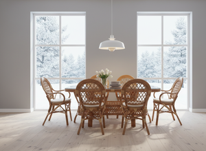 Ensemble de salle à manger moderne et élégant en rotin Java, table et chaises confortables tissées à la main, meubles durables de haute qualité pour villa et hôtel - Product Image 6