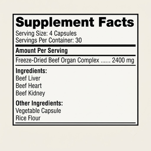 Capsules de complexe d'organes de bœuf OEM ODM 2400mg, 120 unités, en vrac, marque privée - Product Image 2
