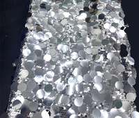 Tissu en maille à sequins ronds de 18 mm grande taille pour textiles de maison et ameublement, soirées et maillots de bain pour filles, 100 % polyester tissé