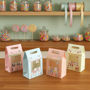 Boîtes cadeaux à thème de machine à griffes de dessin animé mignonnes - Contenants portables pour friandises à main pour les faveurs de fête d'anniversaire, les sacs à friandises - Product Image 1