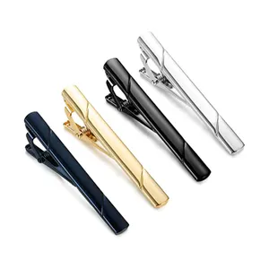 Wholesale Blank Silver Color Men Cufflinks And Stainless Steel Neck Tie Bar Clip For Clip On Custom Logo Ties For Men