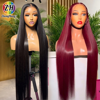 Perruque Lace Front Marron Chocolat 13x6, Perruque Frontale HD Transparente 100% Cheveux Humains Colorés Lisses, Pré-épilée 4x4 5x5