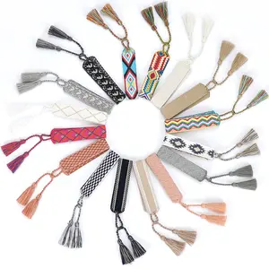 编织棉针织包字编织手链波西米亚可调手工流苏绳波西米亚腕带