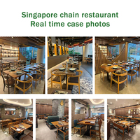 Ensemble de mobilier commercial sur mesure pour restaurant : Table à manger carrée avec chaises en cuir PU pour hôtel, café, restaurant, et banquette.