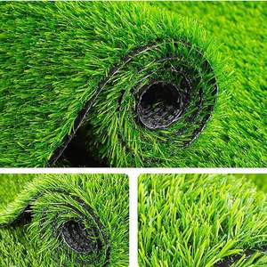 Personalizado Durable de alta densidad ignífugo impermeable 100% PE césped sintético alfombra de césped <span class=keywords><strong>artificial</strong></span> rollo para césped de jardín - Product Image 4
