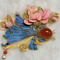 Broche de luxe pour femme en forme d'animal, plaqué argent, perle d'eau douce, cadeau de fiançailles et de mariage
