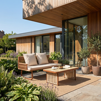 Ensemble de canapés d'extérieur Meiqi en alliage d'aluminium et rotin PE, résistant à l'eau et aux UV, durable, pour hôtel et jardin, chaise longue