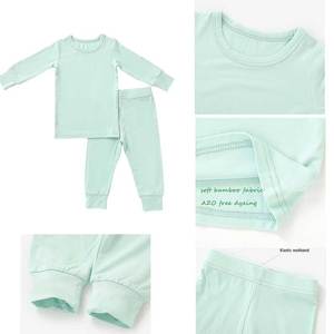 핫 세일 솔리드 아기 의류 세트 2pcs 대나무 의류 아기 잠옷 세트 - Product Image 3