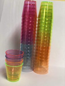 Lunettes de tir à l'arc en plastique dur, verres à usage unique, 12 pièces, 1 paire de 1oz 2oz, néon - Product Image 5