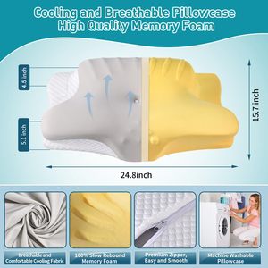 Oreiller ergonomique en mousse à mémoire de forme pour le cou, massage cervical, orthopédique, pour les douleurs cervicales, avec logo personnalisé - Product Image 2