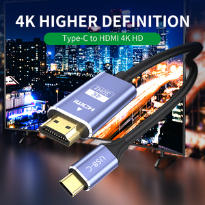 SYONG Alta Qualidade 4K 60Hz Bare Cooper USB-C para HDMI Adaptador Cabo Trançado, Tipo C para HDMI Cabo de Vídeo 4K para Computador HDTV - Product Image 3