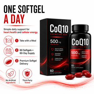 Coenzyme Q10 Naturel CoQ10 500mg Gélules Molles Haute Puissance Ubiquinone Soutien Cardiaque Formule Marché Américain Marque Privée - Product Image 2