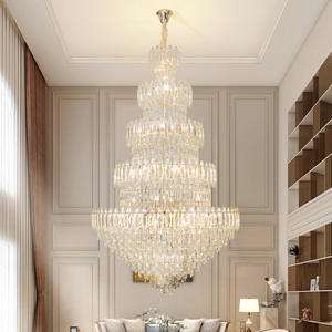 Large Long Customized Luxury Hotel Large 12 <b>Bulb</b> Crystal Chandelier for Villa Banquet Hall Staircase - Product Image 3