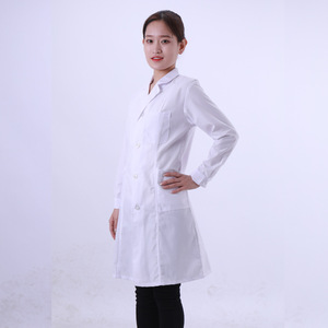 Blouse médicale blanche pour femme, en coton, à manches courtes, confortable, uniforme de travail pour hôpital et pharmacie - Product Image 4