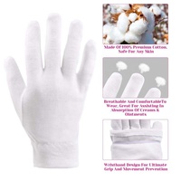 Gants de nuit hydratants en coton blanc pour femmes, pour peaux sensibles, irritées, eczémateuses, soin spa, mains sèches, conduite